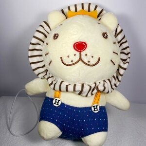 Guard Bear Lion Plush Stuffed Animal Animation Striped Blue Overalls